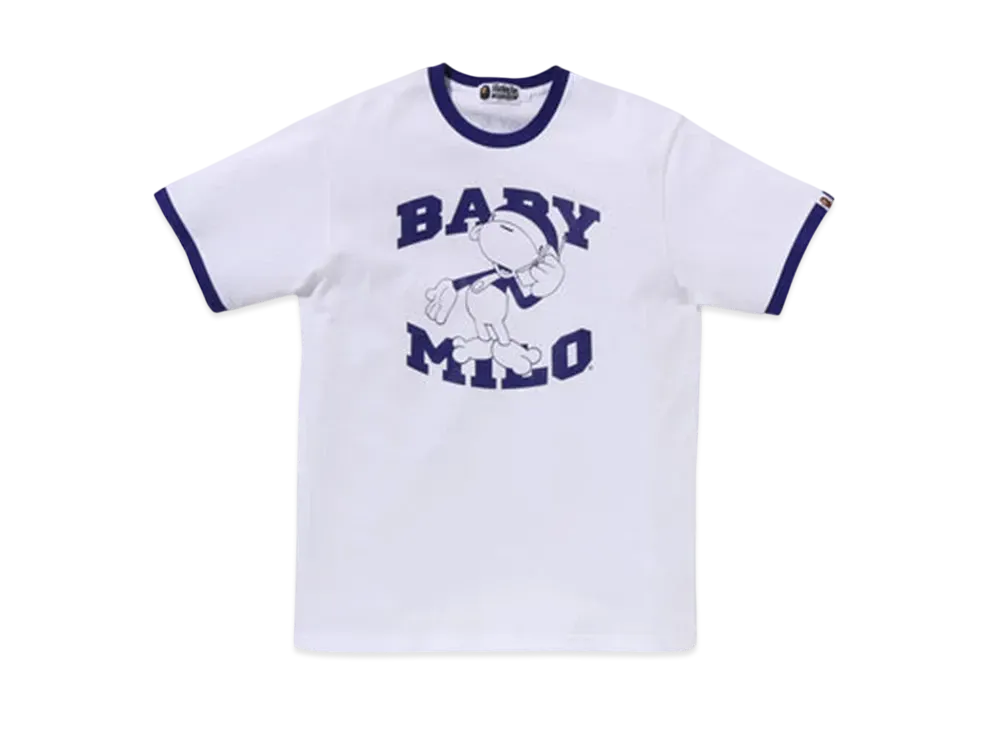 A BATHING APE Baby Milo Ringer Tee #1 "White/Purple"
