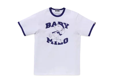 A BATHING APE Baby Milo Ringer Tee #1 "White/Purple"