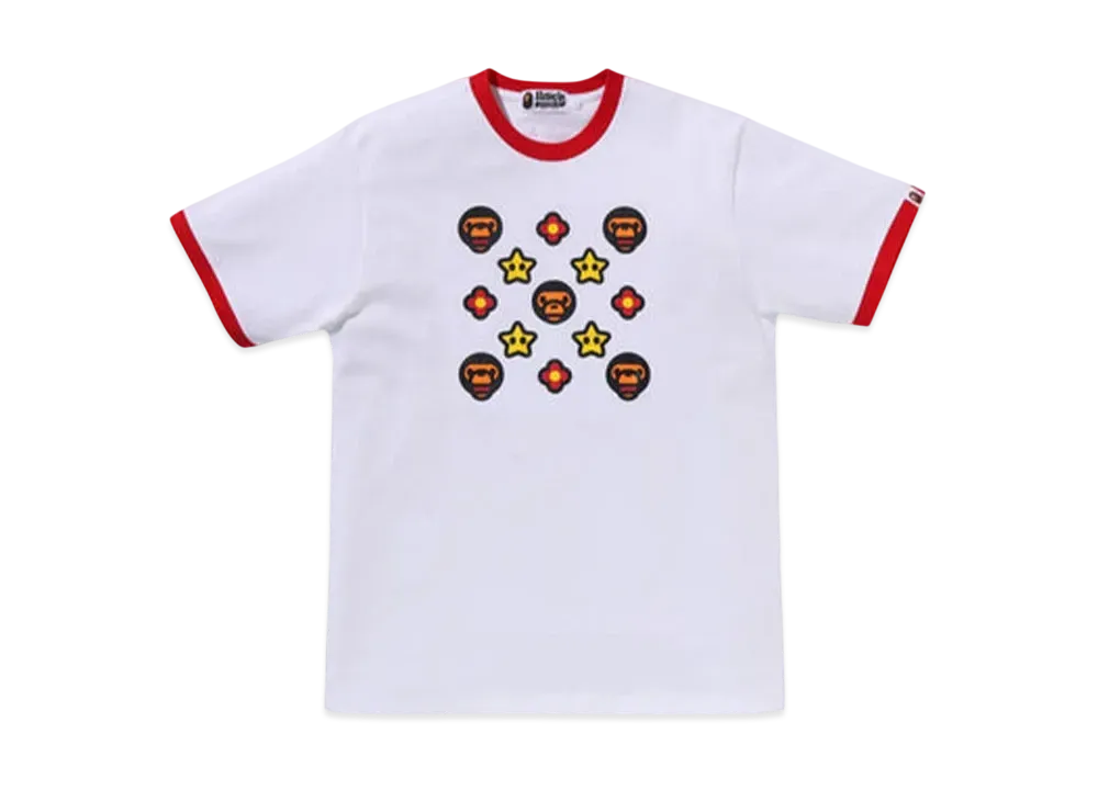 A BATHING APE Baby Milo Ringer Tee #2 "White/Red"