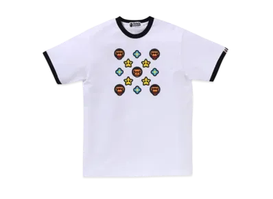 A BATHING APE Baby Milo Ringer Tee #2 "White/Black"