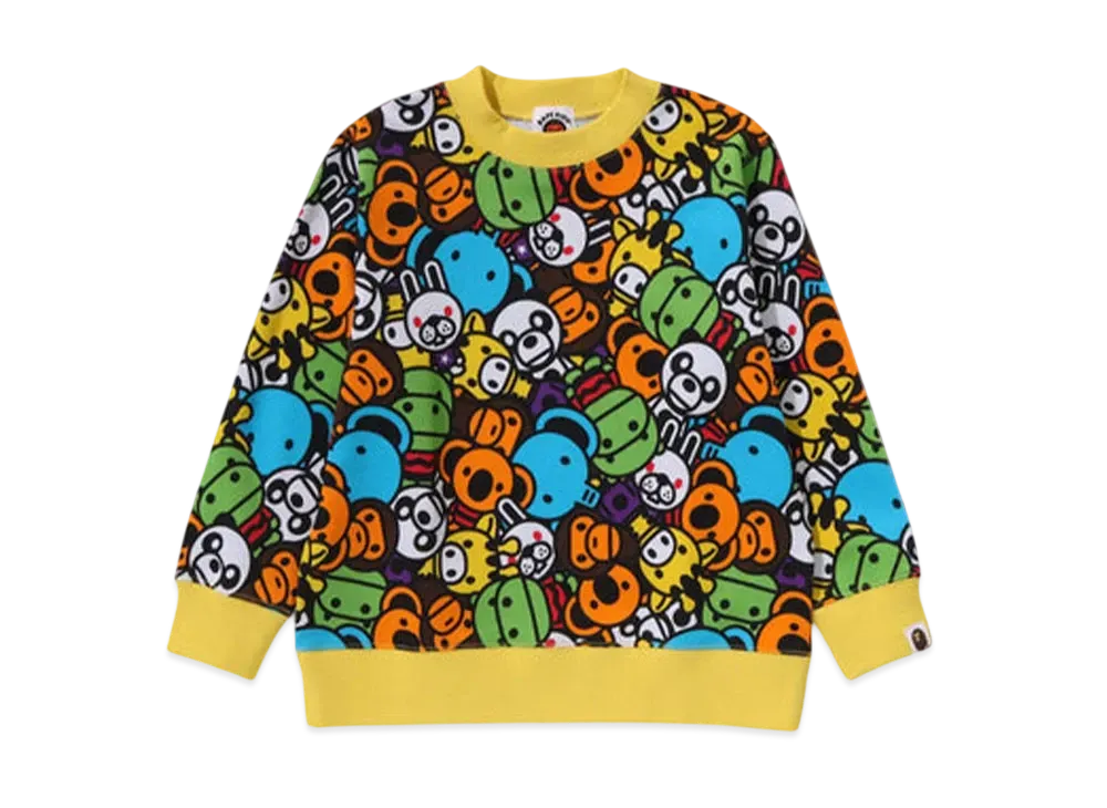 A BATHING APE Milo All Friends Crewneck Sweatshirt "Multi"