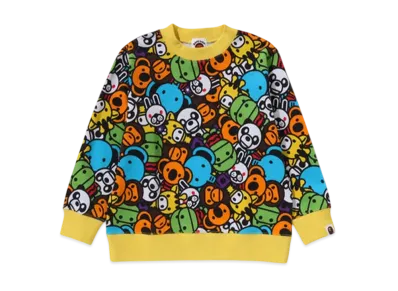 A BATHING APE Milo All Friends Crewneck Sweatshirt "Multi"
