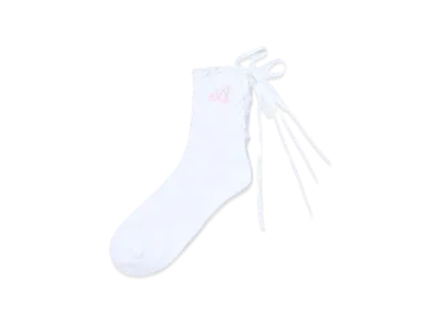 A BATHING APE Logo Lace Up Socks "White"