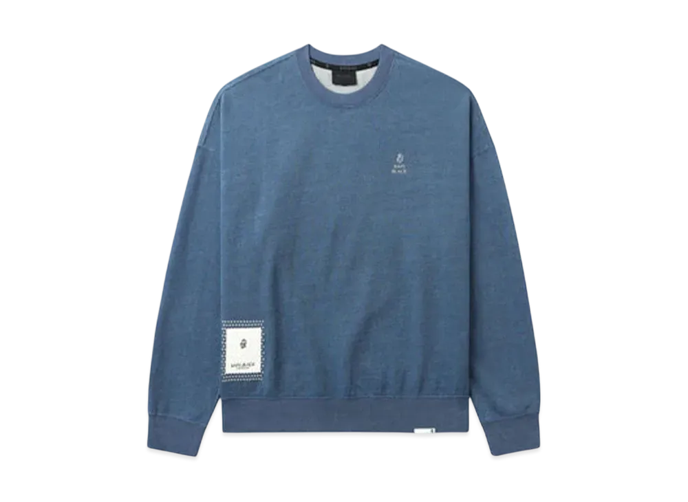 A BATHING APE Bape Black Embroidery Indigo Sweatshirt "Indigo"