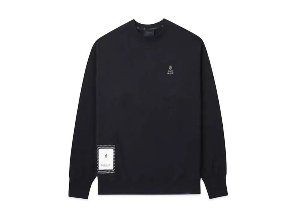 A BATHING APE Bape Black Embroidery Sweatshirt "Black"