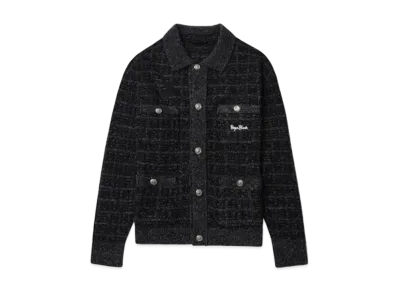 A BATHING APE Bape Black Tweed Cardigan "Black"