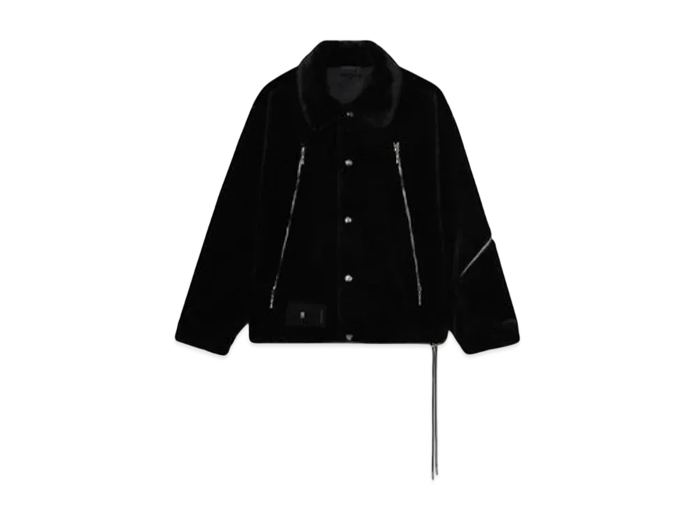 A BATHING APE Bape Black Faux Fur Jacket "Black"