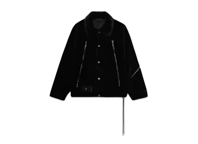 A BATHING APE Bape Black Faux Fur Jacket "Black"