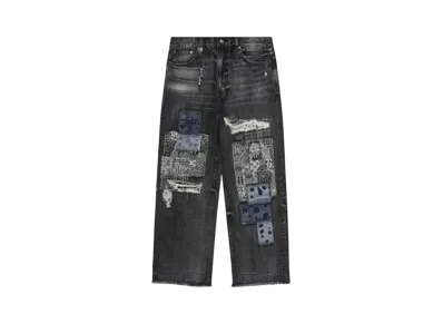 A BATHING APE Bape Black Patchwork Jeans "Black"