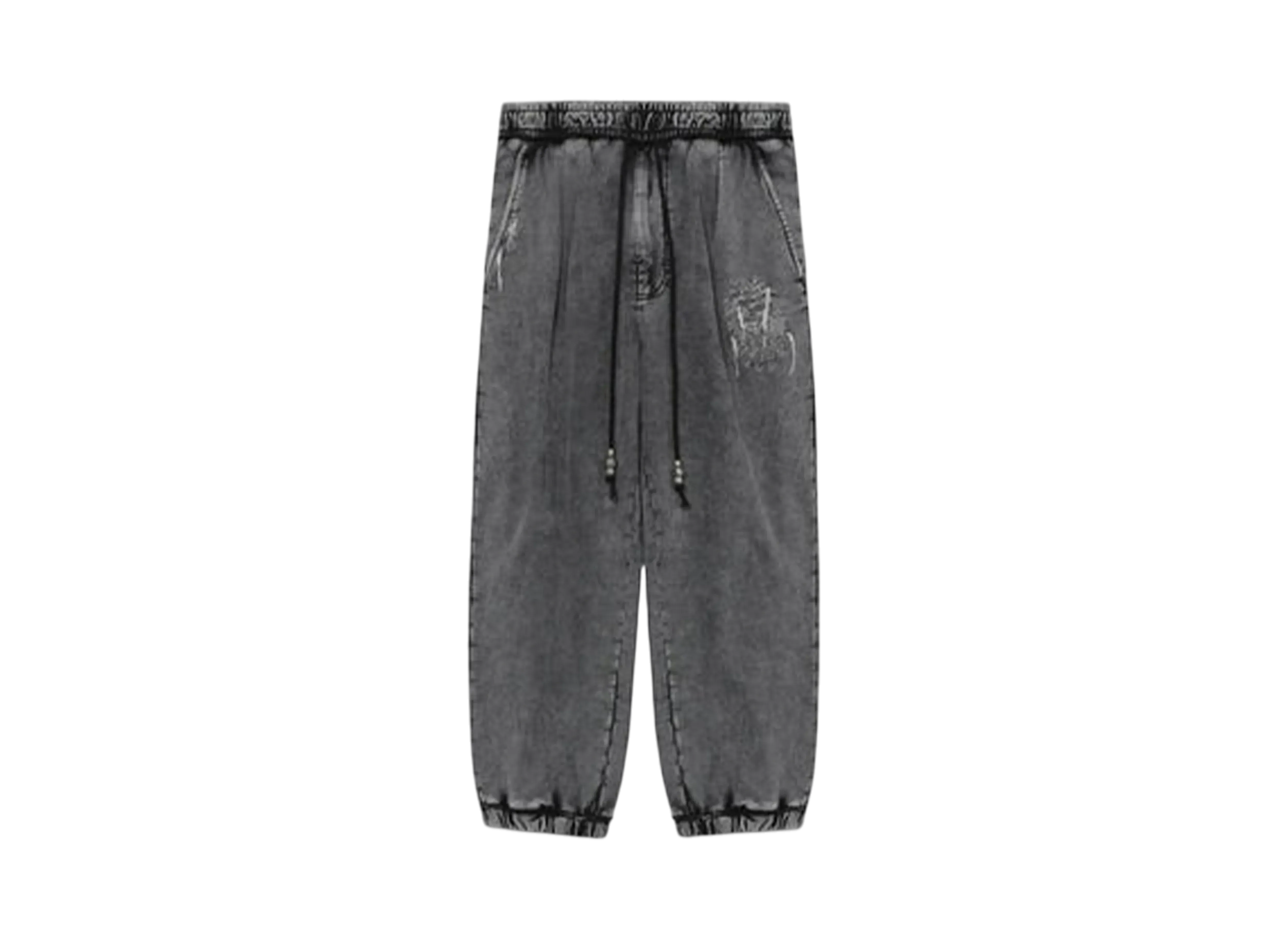 A BATHING APE Bape Black Garment Dyed Sweat Pants "Charcoal"