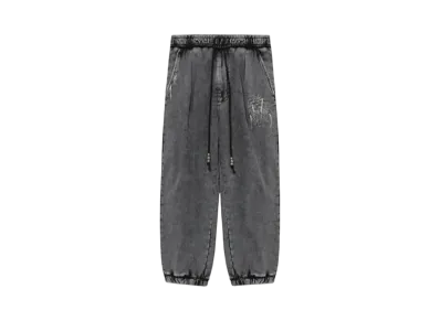 A BATHING APE Bape Black Garment Dyed Sweat Pants "Charcoal"