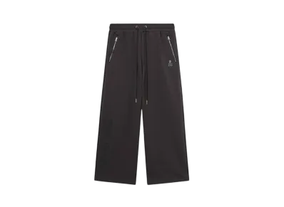 A BATHING APE Bape Black Wide Leg Metal Logo Sweat Pants "Charcoal"