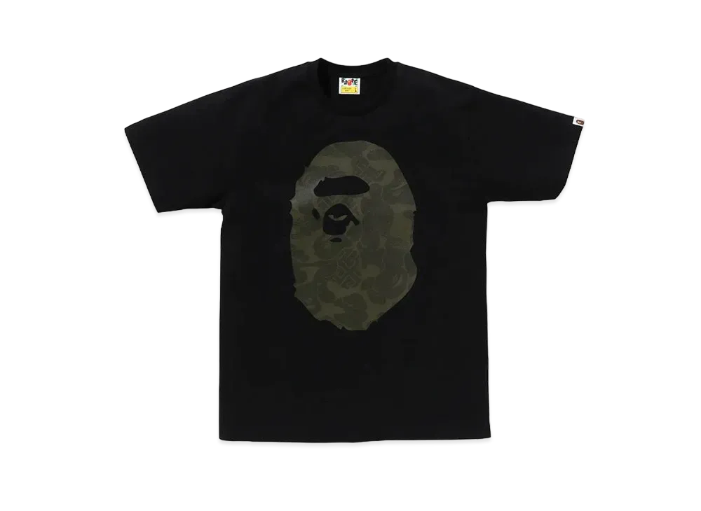 A BATHING APE Asia Camo Big Ape Head Tee "Black"
