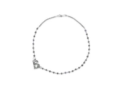 A BATHING APE Bape Black Necklace #3 "Silver"