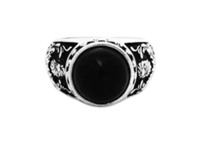 A BATHING APE Bape Black Ring #6 "Silver"