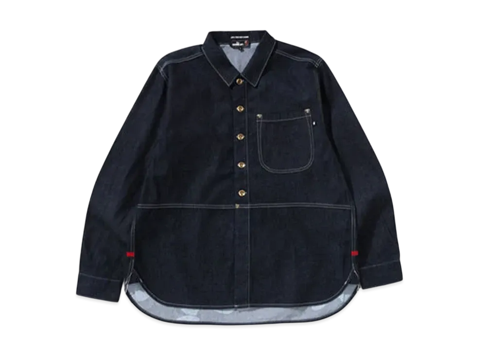 A BATHING APE Denim Pocket Ls Shirt "Indigo"