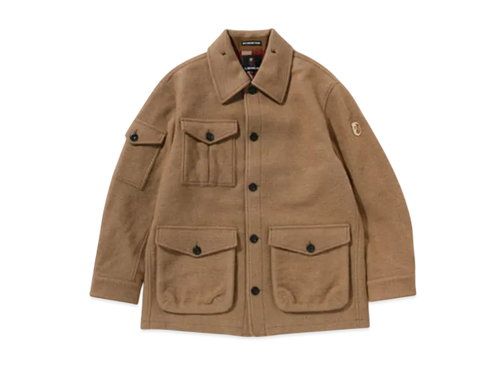 A BATHING APE Woolen Military Jacket "Beige"