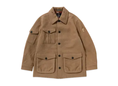 A BATHING APE Woolen Military Jacket "Beige"