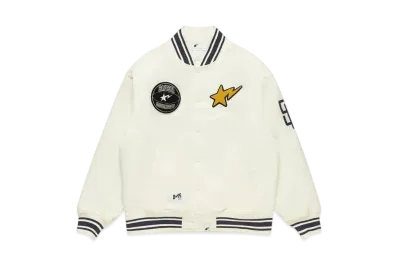 A BATHING APE x Stadium Goods Varsity Jacket "Ivory"