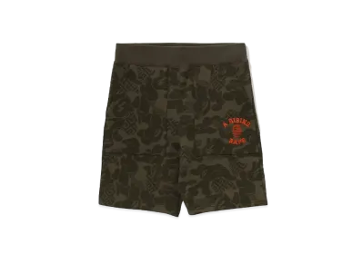 A BATHING APE Asia Camo Sweat Shorts "Olive"