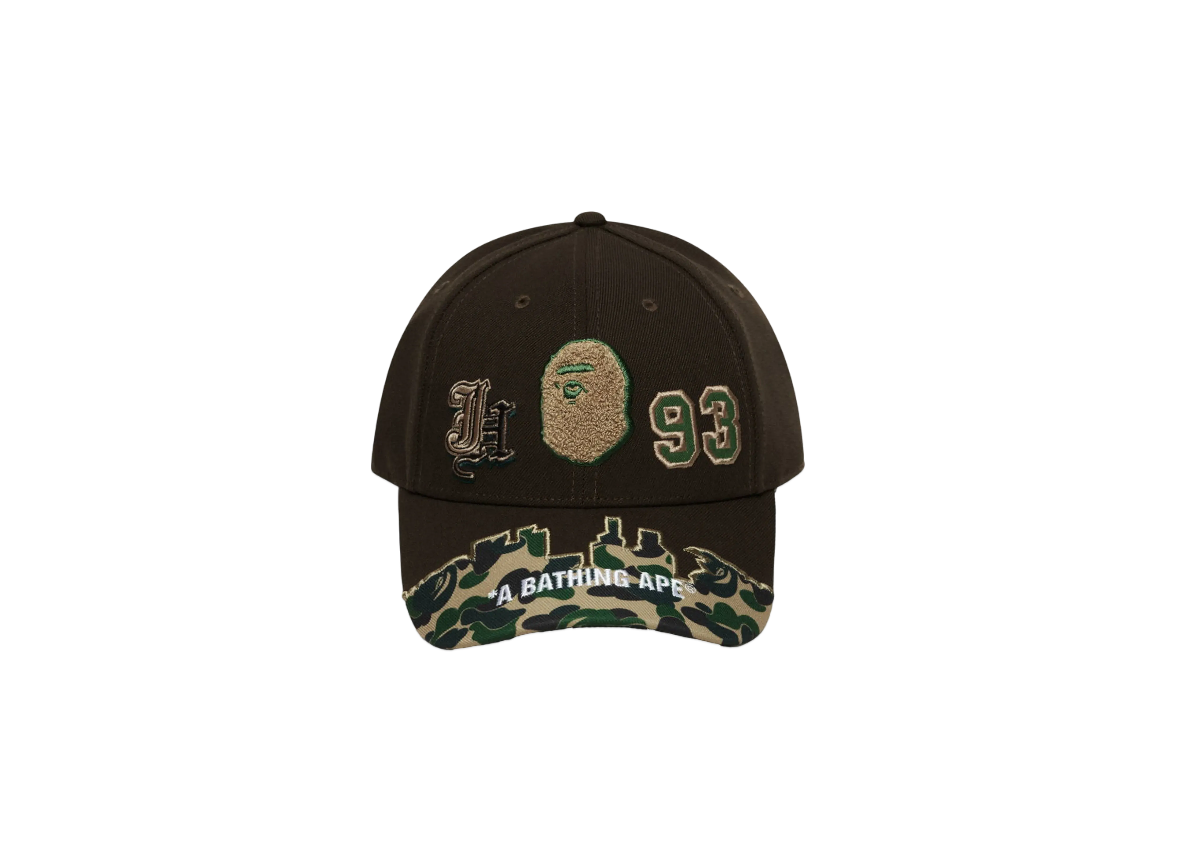 A BATHING APE x Jeff Hamilton Abc Camo Multi Logo Cotton Twill Cap "Brown"