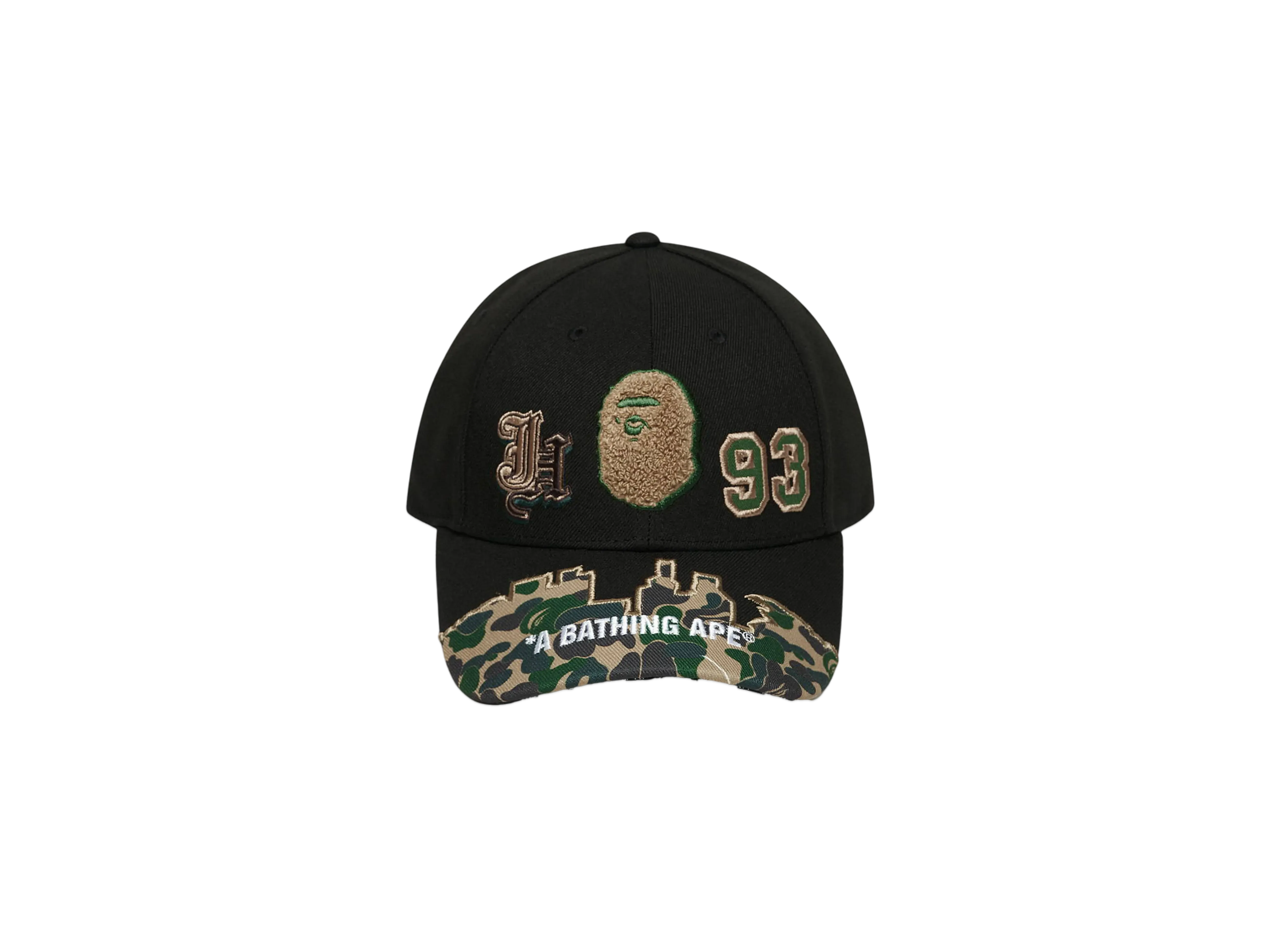 A BATHING APE x Jeff Hamilton Abc Camo Multi Logo Cotton Twill Cap "Black"