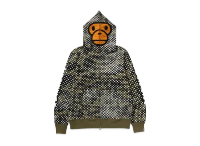 A BATHING APE x Joshua Vides Milo Face Full Zip Hoodie "Green"