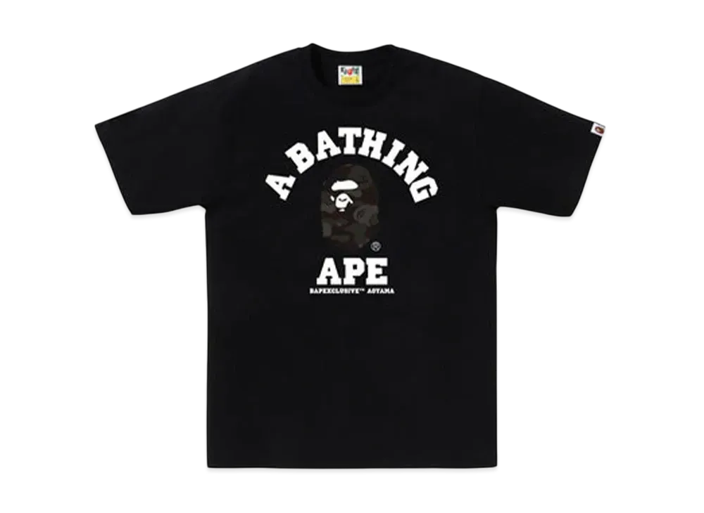 A BATHING APE Bape Exclusive Aoyama Camo College Tee "Black"
