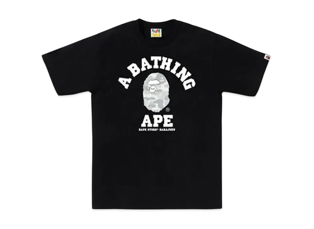 A BATHING APE Bape Store Harajuku Camo College Tee "Black"