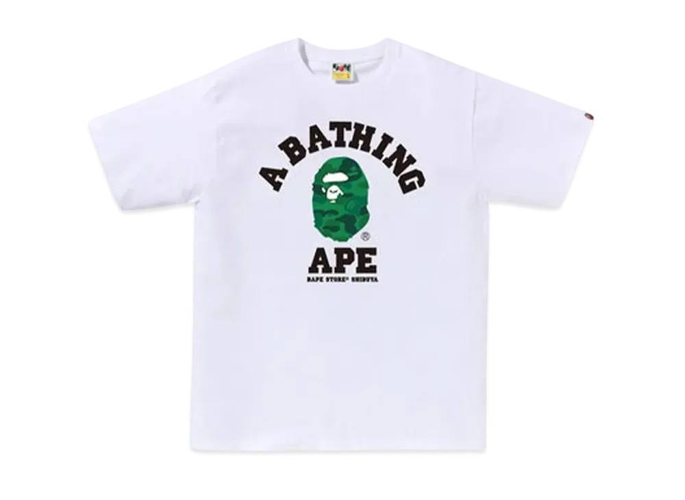 A BATHING APE Bape Store Shibuya Camo College Tee "White"
