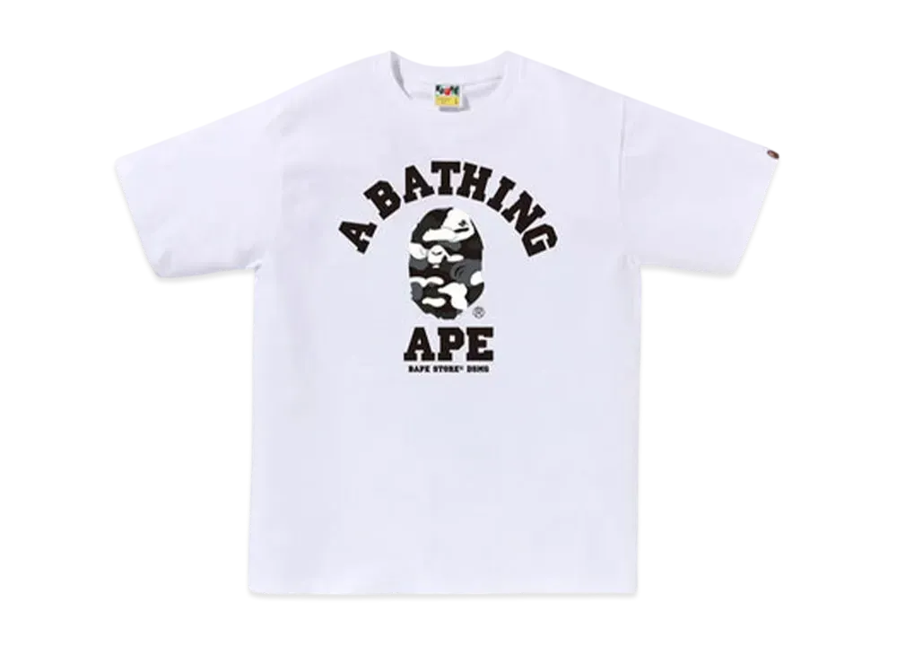 A BATHING APE Bape Store Dsmg Camo College Tee "White"