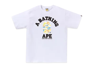 A BATHING APE Bape Store Sapporo Camo College Tee "White"