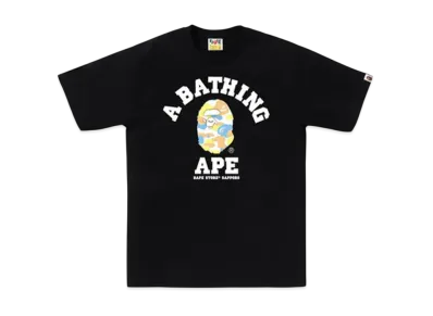 A BATHING APE Bape Store Sapporo Camo College Tee "Black"