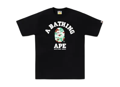 A BATHING APE Bape Store Sendai Camo College Tee "Black"