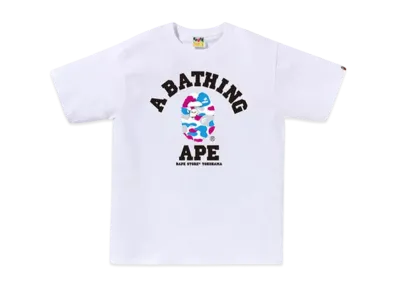 A BATHING APE Bape Store Yokohama Camo College Tee "White"