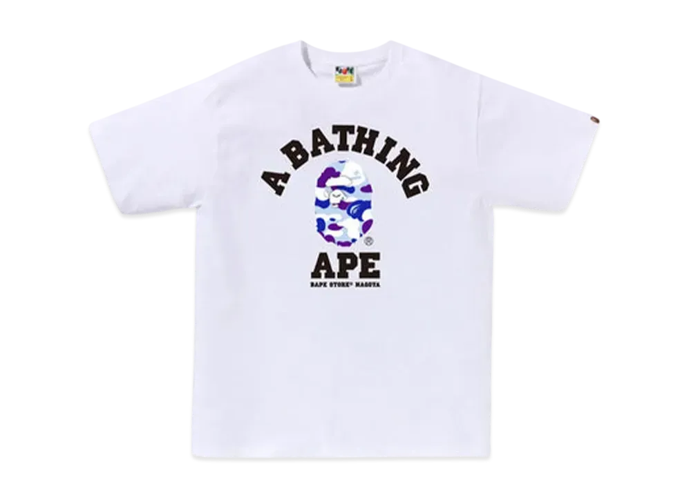 A BATHING APE Bape Store Nagoya Camo College Tee "White"