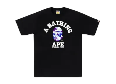 A BATHING APE Bape Store Nagoya Camo College Tee "Black"