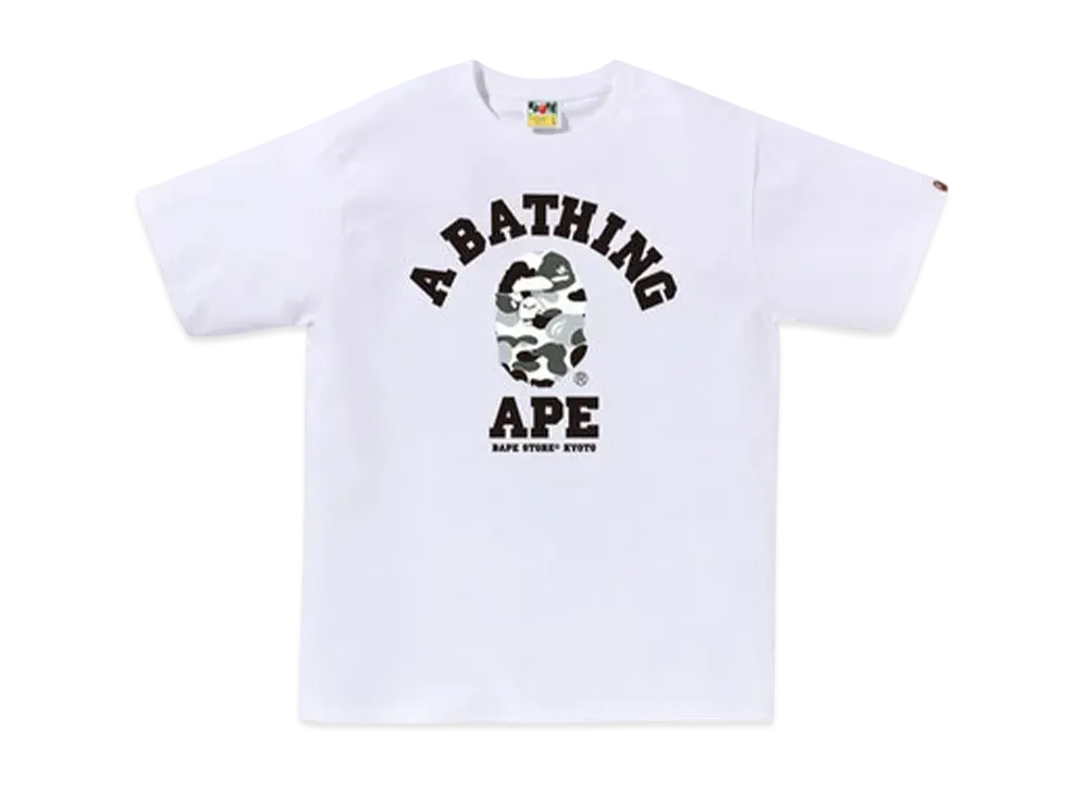 A BATHING APE Bape Store Kyoto Camo College Tee "White"