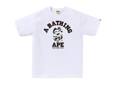 A BATHING APE Bape Store Kyoto Camo College Tee "White"