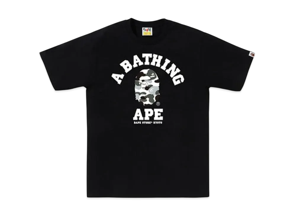 A BATHING APE Bape Store Kyoto Camo College Tee "Black"