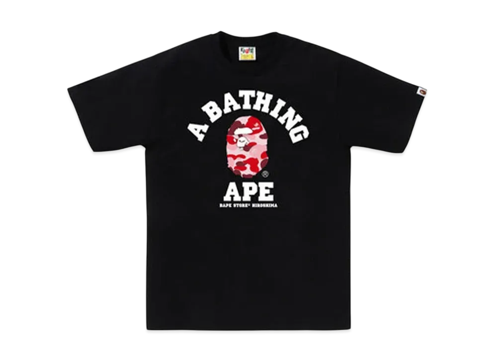 A BATHING APE Bape Store Hiroshima Camo College Tee "Black"