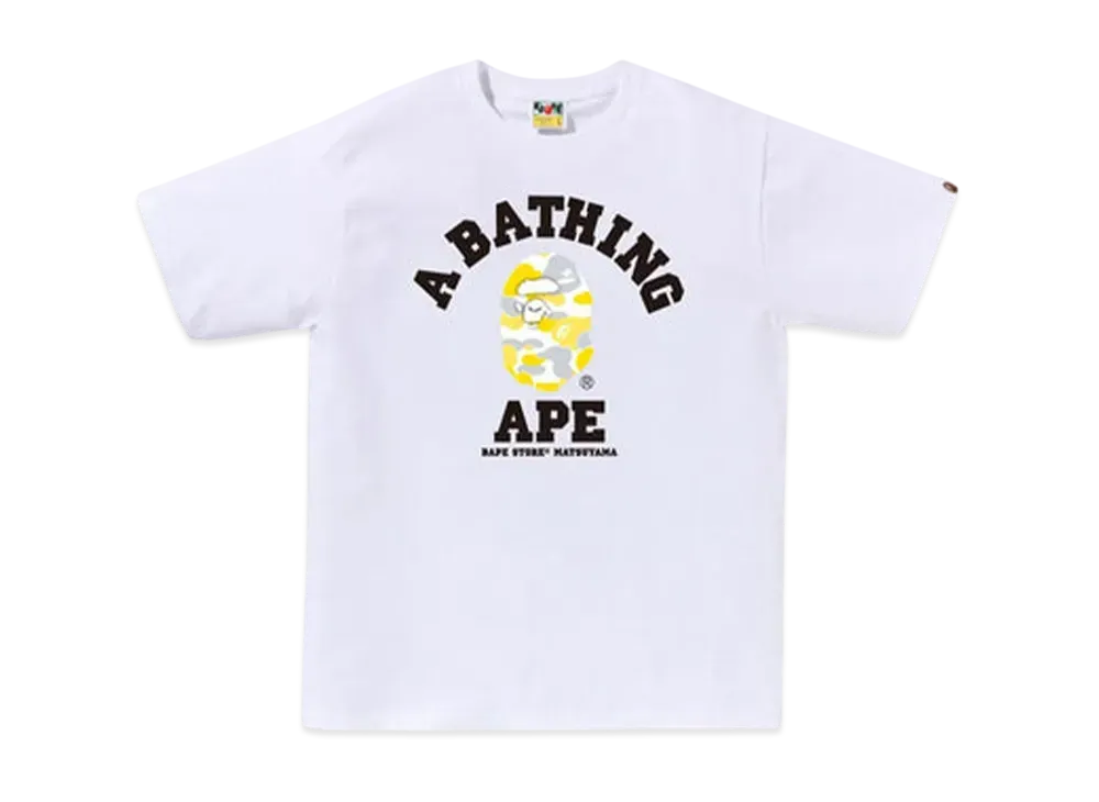 A BATHING APE Bape Store Matsuyama Camo College Tee "White"