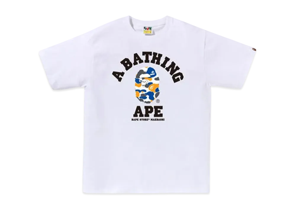 A BATHING APE Bape Store Maebashi Camo College Tee "White"
