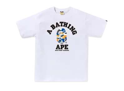 A BATHING APE Bape Store Maebashi Camo College Tee "White"