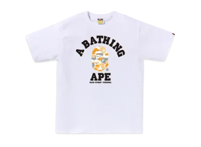 A BATHING APE Bape Store Fukuoka Camo College Tee "White"