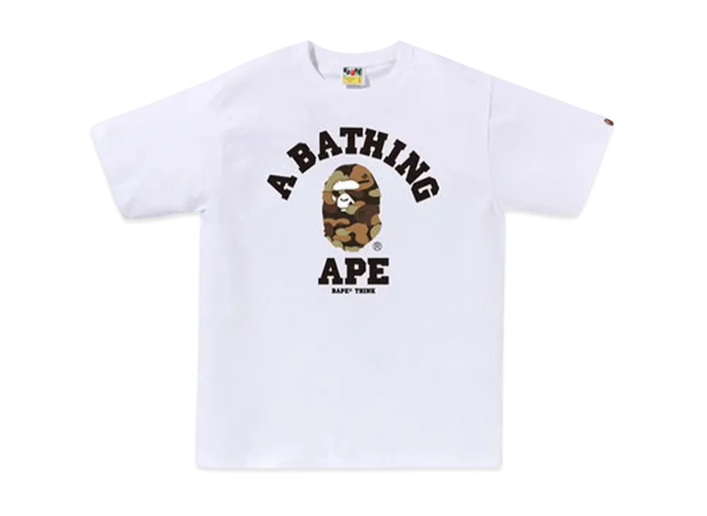 A BATHING APE Bape Think Camo College Tee "White"