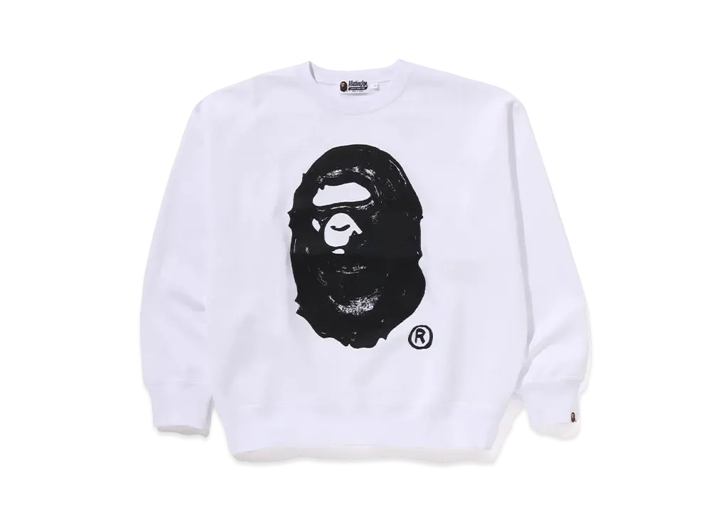 A BATHING APE x JOSHUA VIDES Ape Head Crewneck "White"