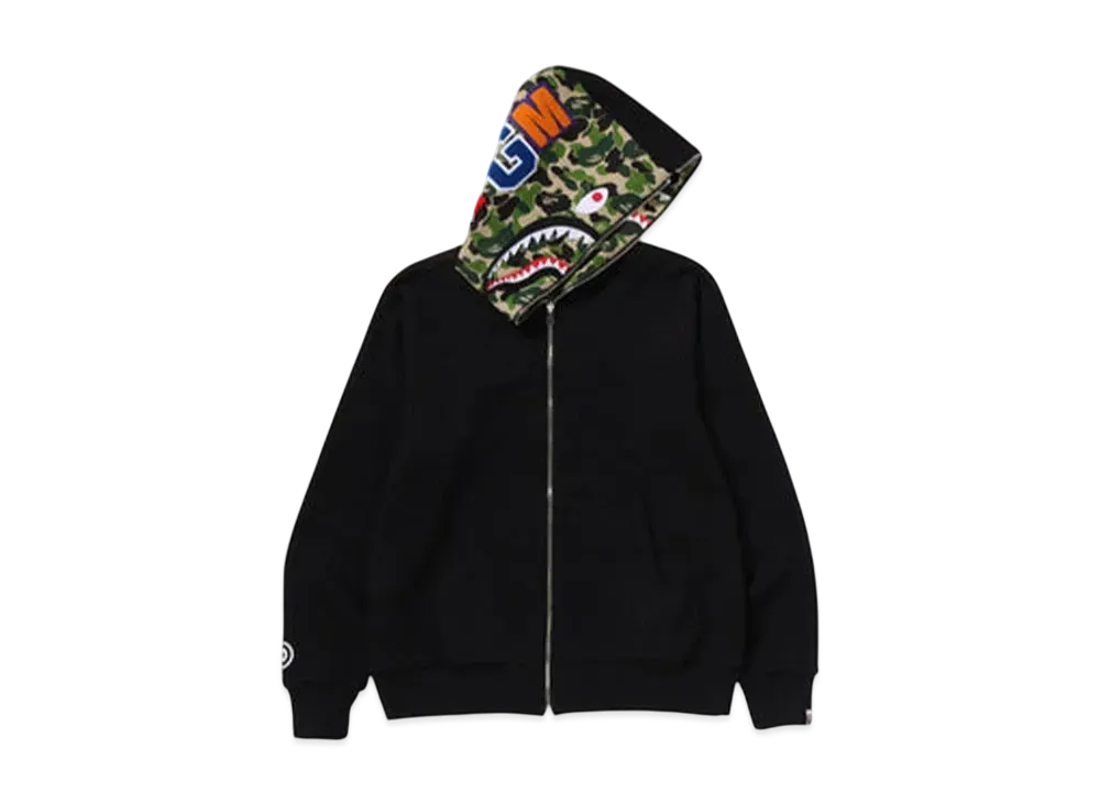 A BATHING APE Abc Camo Reversible Shark Full Zip Hoodie "Green"