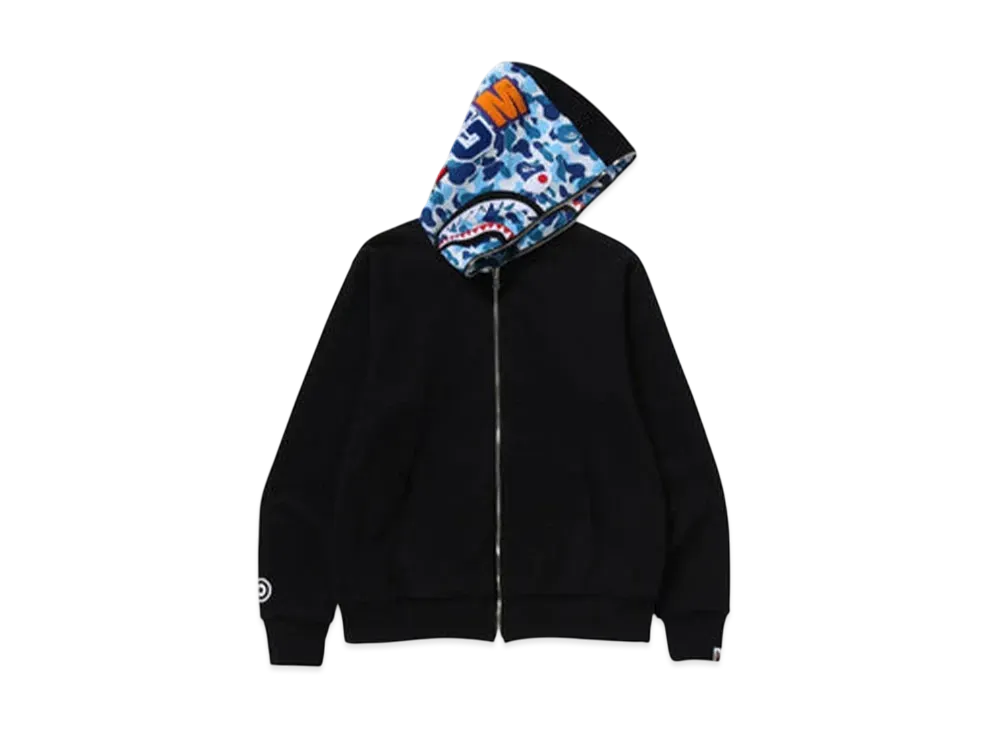 A BATHING APE Abc Camo Reversible Shark Full Zip Hoodie "Blue"