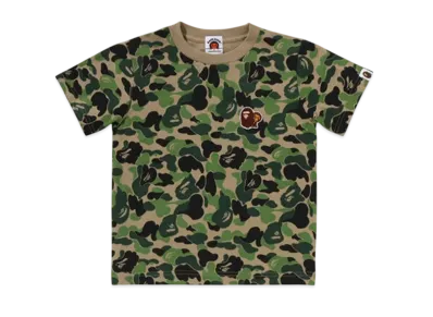 A BATHING APE Abc Camo Ape & Milo One Point Tee "Green"